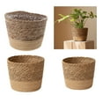 thumbnail image 2 of Sinyiin Straw Weaving Plant Pots Containers Hand Woven Plant Pot Cover Leak-Proof, 2 of 10