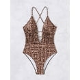 thumbnail image 6 of Spring Women'S Plaid Printed One-piece Swimsuit, Backless Sexy Bow Tie, Spring Summer Indoor Outdoor Swimwear, 6 of 9