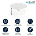 thumbnail image 4 of Table ronde pliante de 60 po en plastique blanc granite, 4 of 9