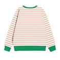 thumbnail image 2 of Girls Oversized Sweatshirt Crewneck Classic Striped Pullover Long Sleeve Casual Fashion Colorblock Tops (2-3 Years, Pink), 2 of 5