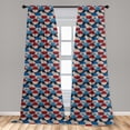 thumbnail image 5 of Ambesonne Fashion Curtains, Abstract Circles Geometric, Pair of 28"x95", Sea Blue Champagne and Ruby, 5 of 5