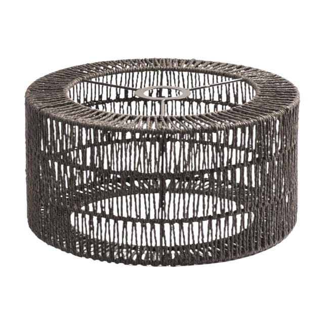 Esquirla Rope Iron Frame Pendant Lamp Shade Cover DIY Replacement for Cafe Restaurant 30x15cm