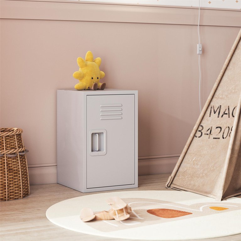 Max & Finn Casey Kids Stackable Mini Metal Storage Locker, Dove