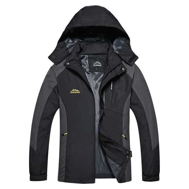Innerwin Coat Waterproof Men Jacket Snow Ski Buttons Outwear Men Black M