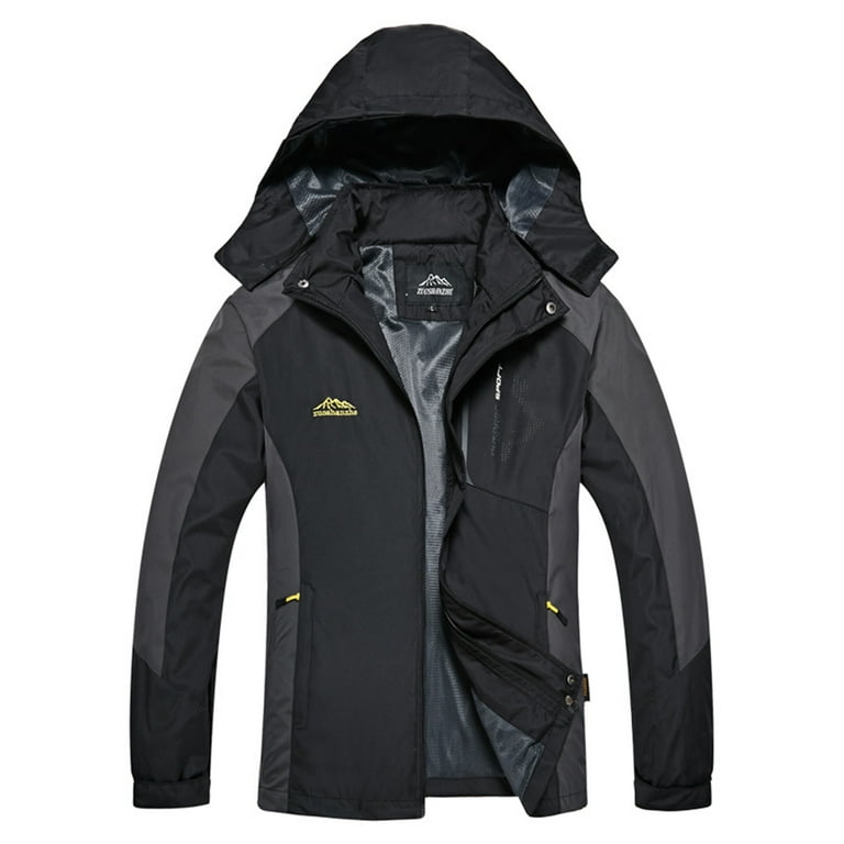 Frontwalk Waterproof Rain Jacket for Womens Mens Lightweight Outdoor  Raincoat Windbreaker Hooded for Hiking Fishing Men Black M 