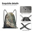 thumbnail image 4 of Xecao Forest Meditating White Tiger Pattern Sports Drawstring Backpack - String Swim Gym Bag with Wet Proof Pocket for Women&Men-Small, 4 of 6