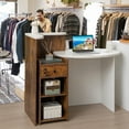 thumbnail image 3 of Gymax Front Reception Counter Desk Checkout Office Desk w/ Open Shelf & Lockable Drawer, 3 of 10