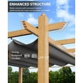 thumbnail image 3 of Luku Outdoor Pergola with Retractable Sun Shade Canopy, 10x10 Ft Modern Aluminum Faux Wood Grain Pergolas for Patio, Backyard, Deck, Garden, UV-Resistant Metal Shelter for Outdoor Living Space, 3 of 6
