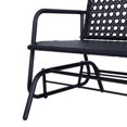 thumbnail image 4 of Resenkos All-Hand Woven PE Rattan Bench, Ergonomic Glider Loveseat, Outdoor Patio, Garden, Porch, Lawn, Comfort,Black, 4 of 11