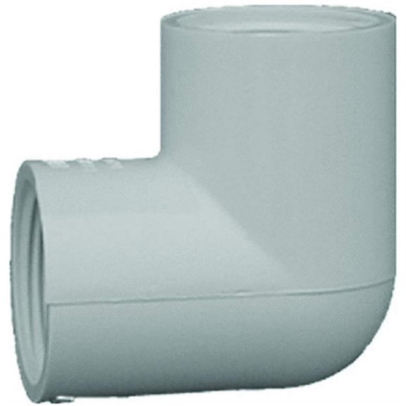 Genova Products Threaded Elbow 33705 - 90 Degree PVC Fitting - 0.5" White