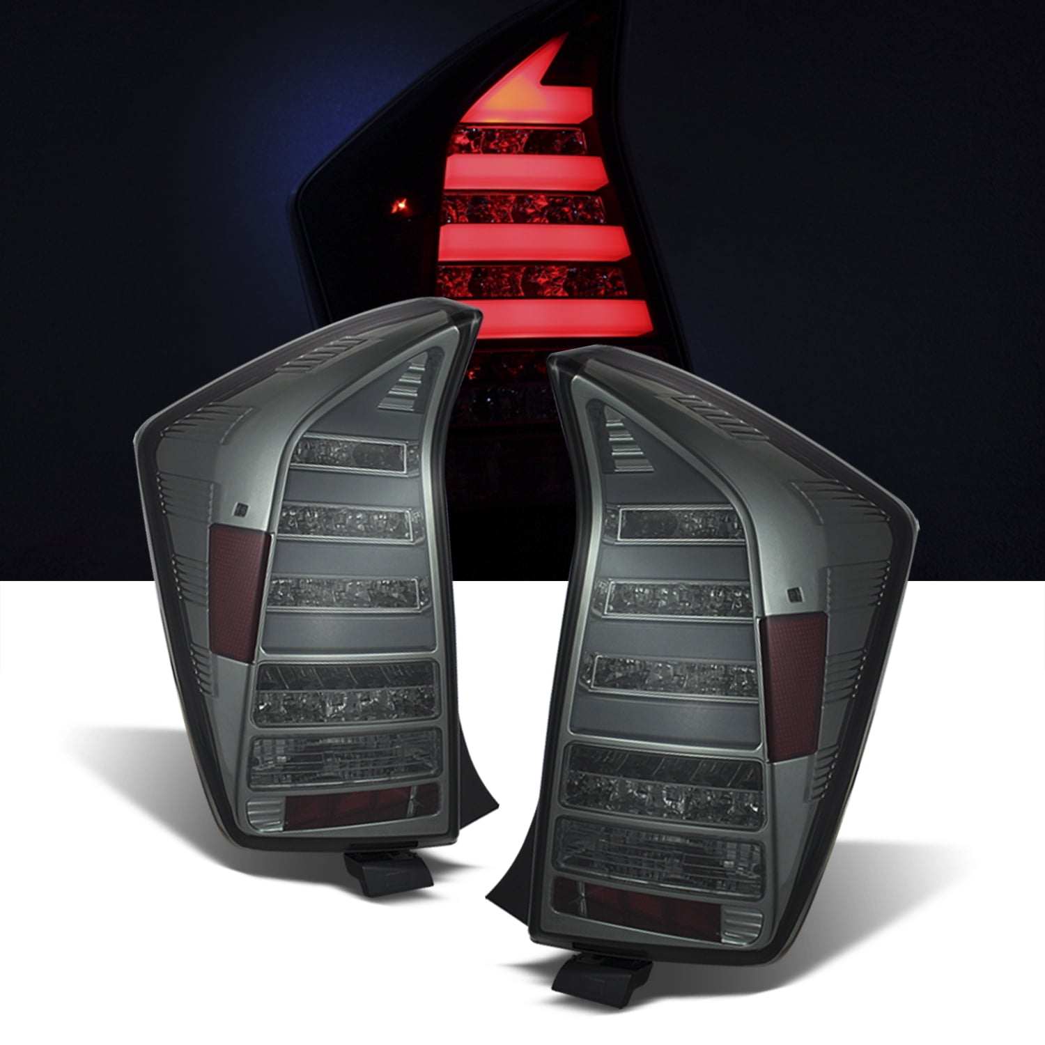 Fits 20102011 Toyota Prius Smoked DRL LED Tube Tail Lights Replacement