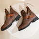 thumbnail image 4 of Botas cortas de invierno para mujer con cabeza redonda y tacones bajos y hebillas de cinturón de metal sólido Wmkox8yii shkj502, 4 of 9