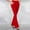 Red, variant on Women's Fashion Casual Temperament Solid Color Knitted Pull Slim Flare Trousers