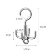 thumbnail image 3 of BUYISI Multifunctional Swivel Hook Punch-Free 4-Claw Swivel Hook Silver/White Silver-1Pcs, 3 of 7