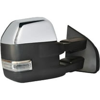 WLLW Passenger Right Side Towing Mirror for Ford F150 Pickup Truck 2015-2020 Power Heated Turn Signal Light Auxiliary Light Puddle Light Tow Mirror 22 Pin Plug Chrome Cap