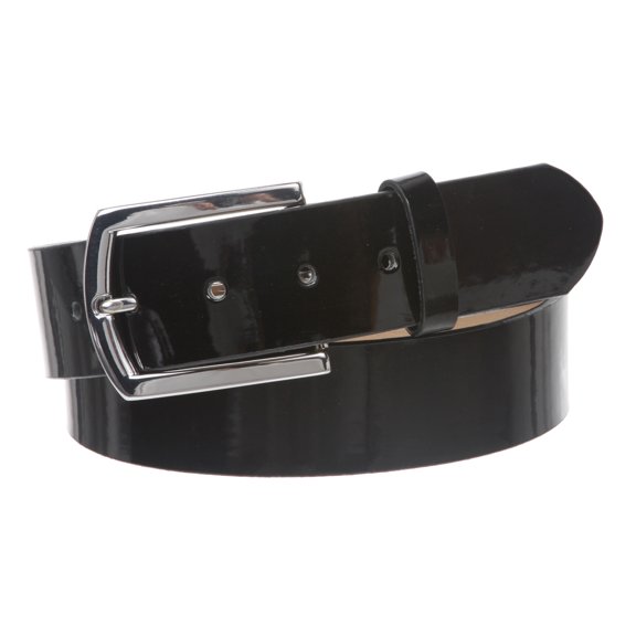 1 1/2" (38 mm) Snap On Nickel Free Faux Synthetic Patent Leather Fashion Plain Belt