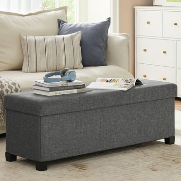 Magshion Rectangular Storage Ottoman Bench Tufted Footrest Lift Top ...