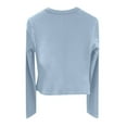 thumbnail image 4 of Button Up Cardigans Women Women Knit Cardigan Sweater Solid Long Sleeve Round Neck Cardigan Knit Cardigans Women Light Blue M, 4 of 5