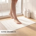 thumbnail image 3 of Yiannan 17x24 Inch Cotton Bath Rug, Soft Absorbent Non Slip Mat, Machine Washable Non Shedding, Fashionable Mat for Bathroom, Kitchen and Laundry,Ivory, 3 of 8