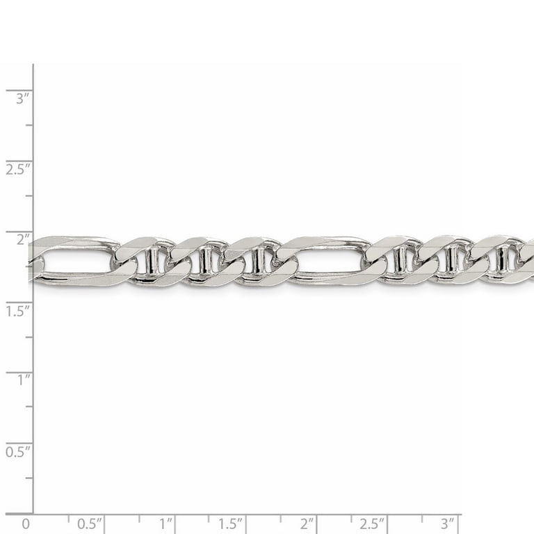 925 Sterling Silver 8.75mm Figaro Nautical Ship Mariner  Mens 8.75mm Sterling Silver Solid Figaro Anchor Chain Necklace, 22in main image 0