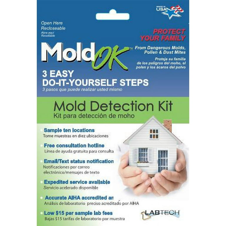 Evviva Sciences Mold Test Kit for Home - 10 Simple Detection Tests -  Optional Lab Analysis - Test HVAC System, Room Air, & Home Surfaces -  Includes