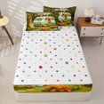 thumbnail image 3 of catabedysis Retro Camper Zipper Twin Comforter Sets with Fitted Sheet and 2 Pillowcases,Camp Life Print Zipper Bedding Set For Boys,Multicolor,Polkadot Reversible,4-Piece, 3 of 7