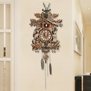 Miumaeov Retro Cuckoo Wall Clock Pendulum Wooden Decor