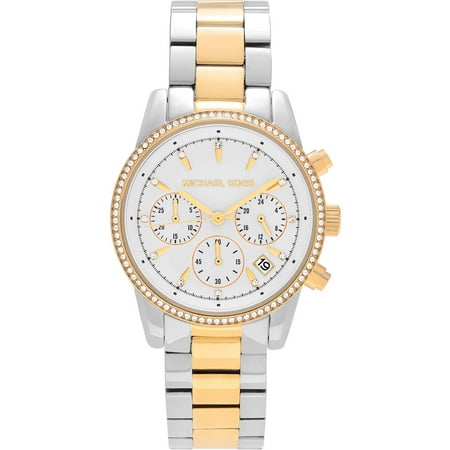 Michael Kors Women's Stainless Steel MK6474 Ritz Chronograph Dial Link Bracelet Dress Watch