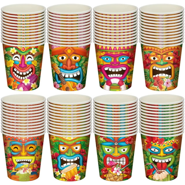 Vasos de papel Tiki hawaiano Yungyan, 100 unidades, 9 oz, 280 ml