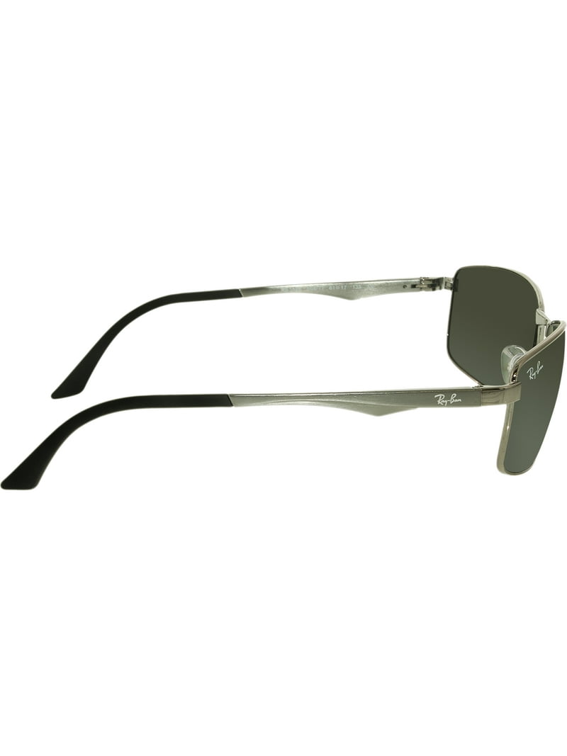 Ray-Ban Men's RB3498 Rectangular Gunmetal/Green Sunglasses, 61mm