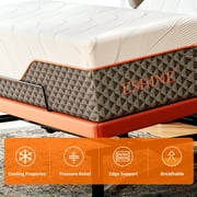 ESHINE Queen Adjustable Bed Frame - 12 inch Hybrid Memory Foam Mattress, with Massage, Wireless Remote, USB, Under Bed Night Light, Head and Foot Incline