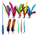 thumbnail image 1 of 11 PCS Retractable Cat Wand Toy Set Colorful Cat Teaser with Feather Head Replacement & Bell Cat Stick Supply for Kitten New, 1 of 8