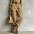 thumbnail image 4 of cocolona Womens Summer Casual High Waist Cargo Pants Elastic Waist Straight Outdoor Hiking Joggers with Pockets, 4 of 5