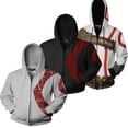 thumbnail image 2 of Sudadera con capucha de God of War Ghost of Sparta para hombre, sudaderas con capucha informales de Kratos, sudaderas con capucha y cremallera con estampado 3D, Tops finos14XL Deng Xun unisex, 2 of 2