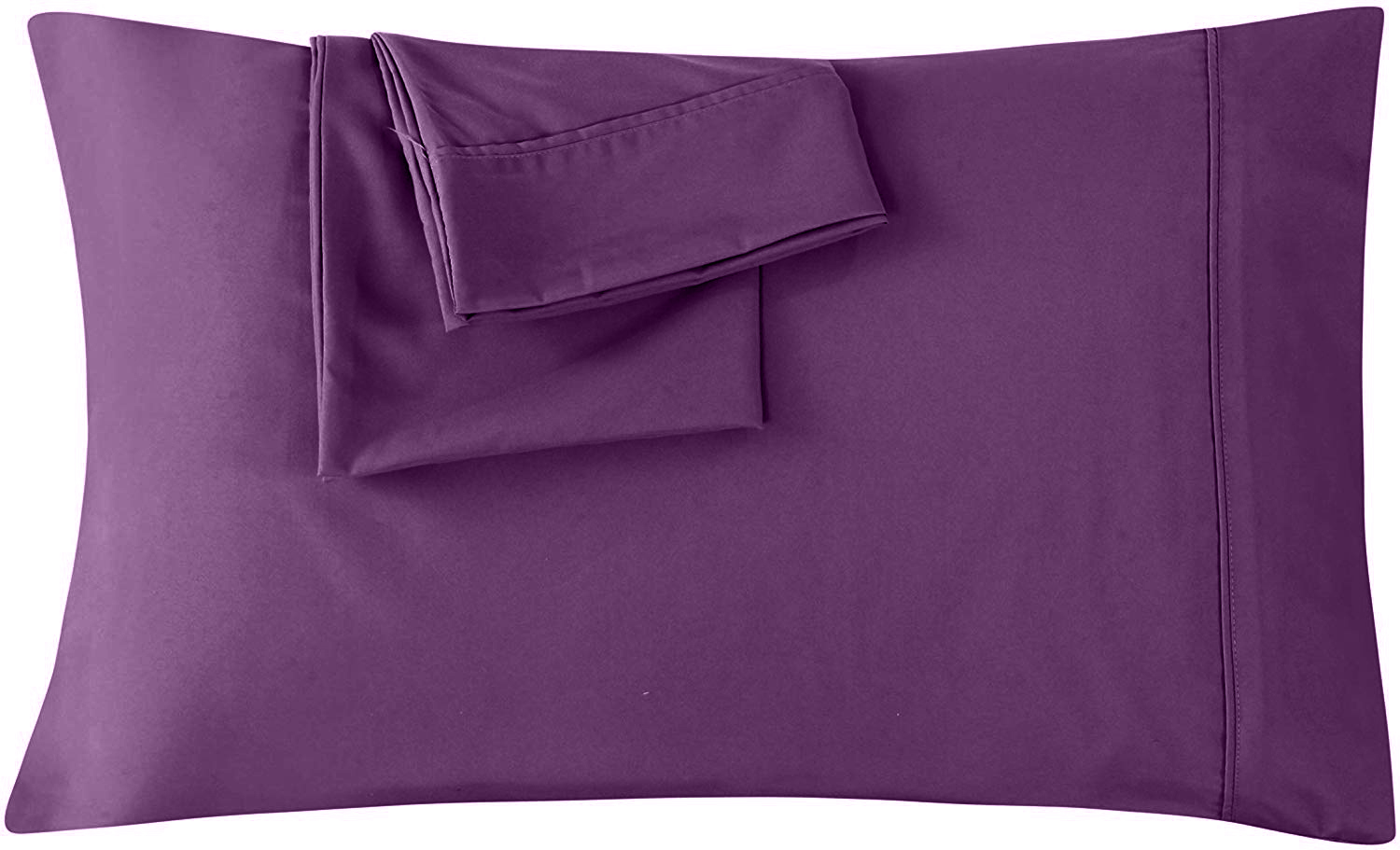 The Great American Store Pillowcases Set of 2 with Envelope Closure Solid Purple King Size