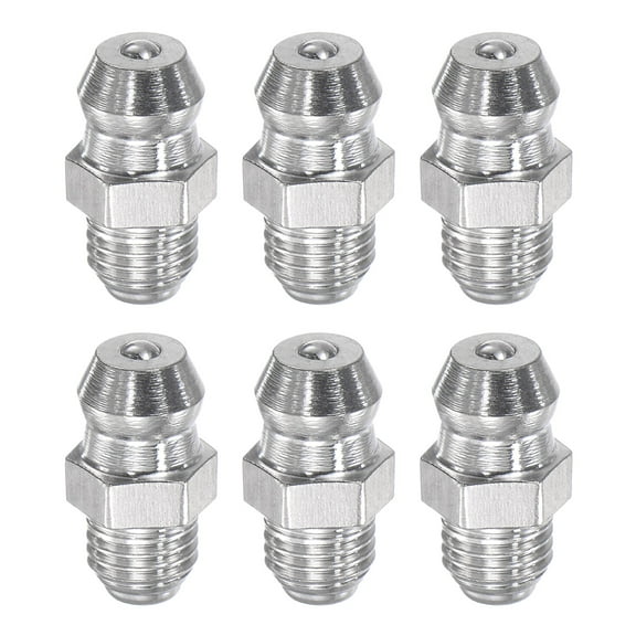 Uxcell Metric Stainless Steel Straight Grease Fitting Thread Hydraulic Grease Fitting Accessories M6 x 0.75mm