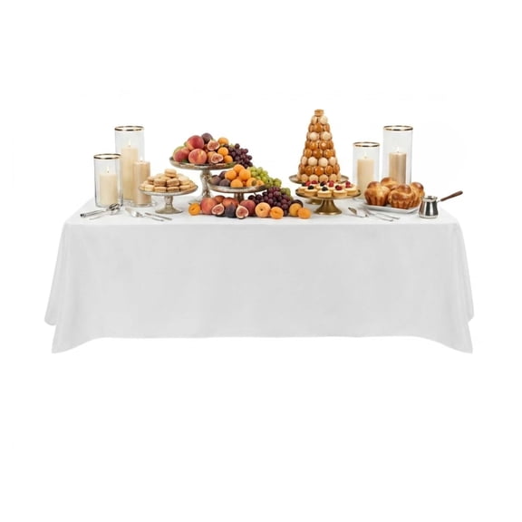 Restaurantware-Table Tek 72 x 30 Inch Round Table Covers, 10 Washable Spandex Tablecloths - Wrinkle-Free, Durable, Black Polyester Fitted Tablecloths, For Parties, Banquets, or Weddings