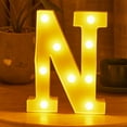 thumbnail image 2 of Qocolhg LED Letter Lights Sign Letters Light Up Letters Sign for Night Light Wedding Birthday Party Battery Powered Christmas Lamp Home Bar For Christmas Birthday Party Decoration, N, 2 of 4