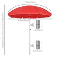 thumbnail image 3 of Outsunny Parasol de Plage Arqué 6,4 Pi avec Mât en Aluminium, Design Pointu, Inclinaison Réglable, Sac de Transport pour Patio Extérieur, Rouge, 3 of 10