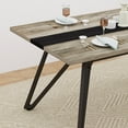 thumbnail image 6 of Dining Table for 6-8 People,71" Large Wooden Kitchen Table with Sturdy Metal Frame,Modern Rectangular Dinner Table for Dining Room, Kitchen,Grey, 6 of 7