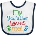 thumbnail image 3 of Inktastic My Godfather Loves Me Godson Baby Boys or Girls Baby Bib, 3 of 4