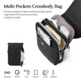 thumbnail image 4 of Bolso bandolera de cuero genuino negro para mujer, 4 of 7
