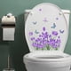thumbnail image 1 of Pegatina decorativa para azulejos de baño, mariposa, flor morada, hierba verde fresca, calcomanía de pared para despegar y pegar (25*30cm), 1 of 5