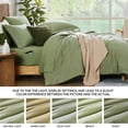 thumbnail image 5 of Amberspace Prewashed fabric 5-piece Bed in a Bag Comforter Set with Sheets,Sage green,Twin-XL, 5 of 9