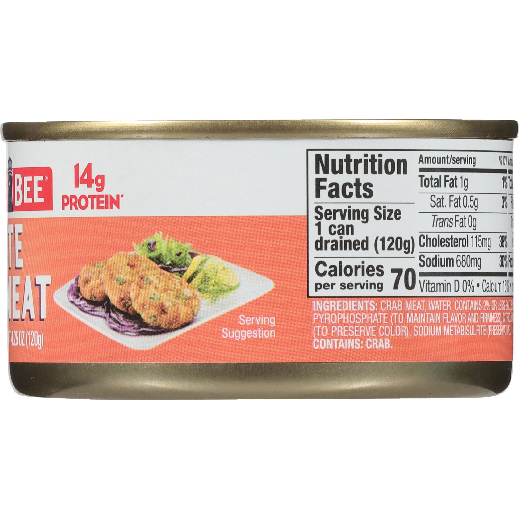 (12 pack) Bumble Bee Wild Caught White Crabmeat, 14g Protein Per Serving, Shelf Stable Can, 6oz