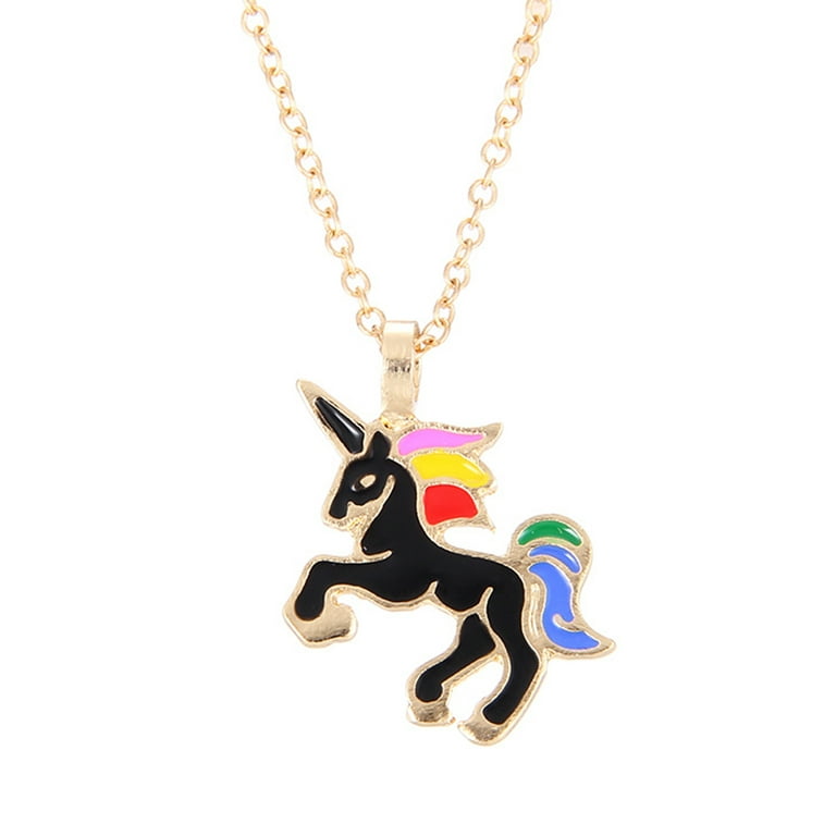 StylesILove Handmade Design Enamel Cute Unicorn Charm Clavicle