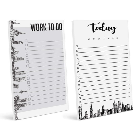 Inkdotpot Pack Of 2 Daily Planner List Undated Notepads, Memo Pad To-Do List Tear Off List Pad- Organizer- Scheduler- Organize Tasks (50 Sheets Each)-MH