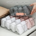 thumbnail image 6 of Dasbsug Clear Acrylic Underwear Drawer Organizer Box 4/8 Grids Compartment Divided Closet Storage Bin Stackable Shelf for Socks, 6 of 17