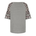 thumbnail image 4 of USSUMA Leopard Print T-Shirts for Women Trendy Color Block Basic Women's Shirts and Blouses 3/4 Sleeve Women Tops Dressy Casual Summer Round Neck Plus Tunics Beach, 4 of 8