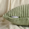 thumbnail image 3 of Fancy Homi Set of 2 Sage Green Boho Decorative Throw Pillow Covers 18x18 inch for Living Room Bedroom Couch Bed Sofa, Modern Farmhouse Home Decor, Soft Striped Plaid Corduroy Accent Cushion Case, 3 of 5